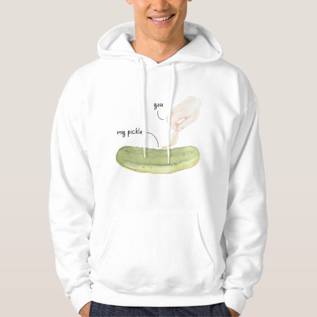 Tickle my Pickle Funny Watercolor Art Hoodie (Vorderseite)