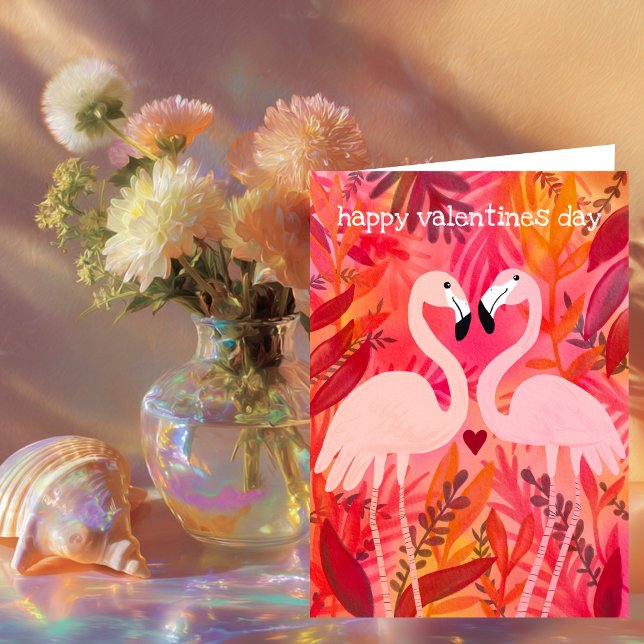 TICKLED PINK Flamingos Valentine Whimsical Niedlic Karte (TICKLED PINK Flamingos Valentine Whimsical Cute Card
)