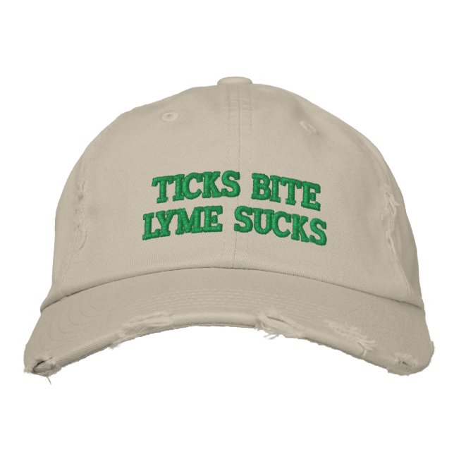 Ticks Bite Bestickte Baseballkappe (Vorderseite)