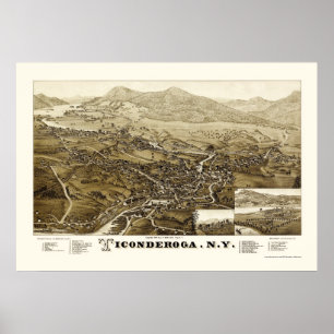 Ticonabweicha, NY Panoramic Map - 1884 Poster