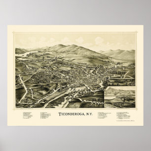 Ticonabweicha, NY Panoramic Map - 1891 Poster
