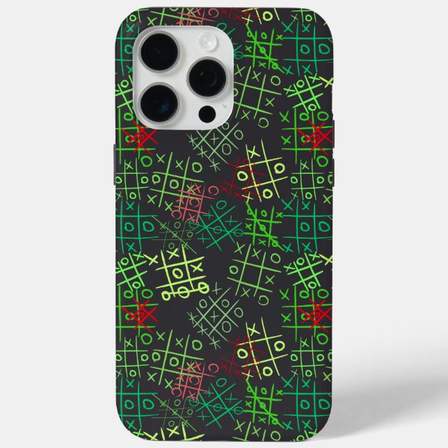 tictactoe pattern.GREEN.B2 DGrey BG Case-Mate iPhone Hülle (Rückseite)
