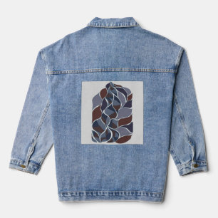 Tidal Echoes – Abstrakte Erdtöne-Kunst-T-Shirt   K Jeansjacke