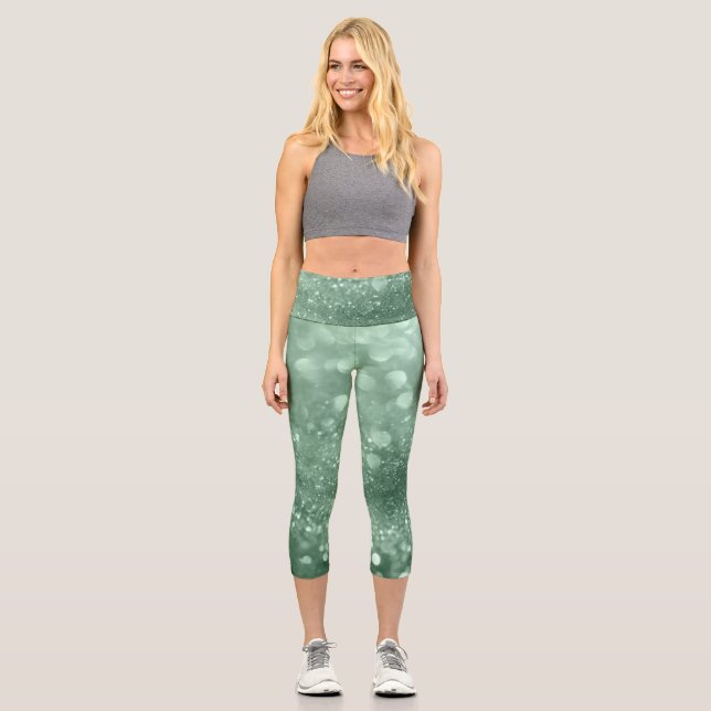 🌊💙 Tidal Motion Aquamarine Capri Leggings (Vorderseite)