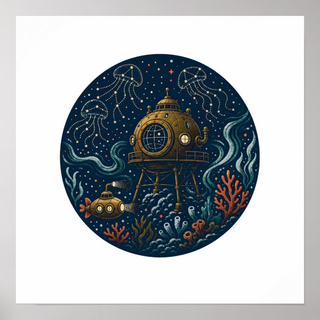 Tidal Observatory Tiefsee-U-Boot & Qualle P Poster (Vorne)