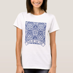 Tide-Fliesen Indigo Muster T-Shirt