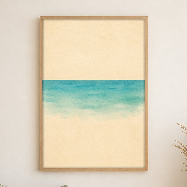 Tide Line Wasserfarben-Küstenkunstposter Poster (Shown framed for scale. Poster ships unframed; frames are an optional add-on.)