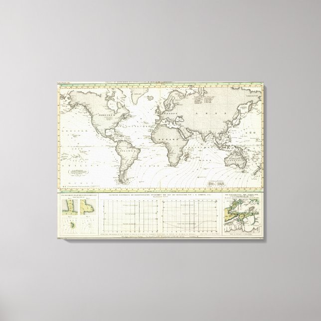 Tide-wave Atlas Map Leinwanddruck (Vorderseite)