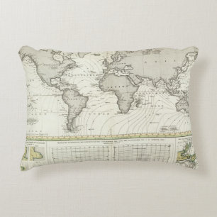 Tide-wave Atlas Map Zierkissen