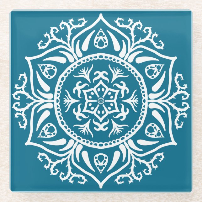 Tidepool Mandala Glasuntersetzer (Vorderseite)