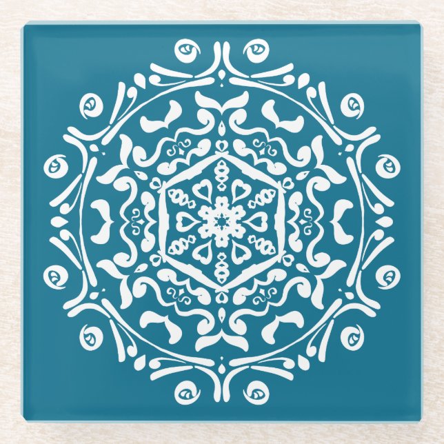 Tidepool Mandala Glasuntersetzer (Vorderseite)