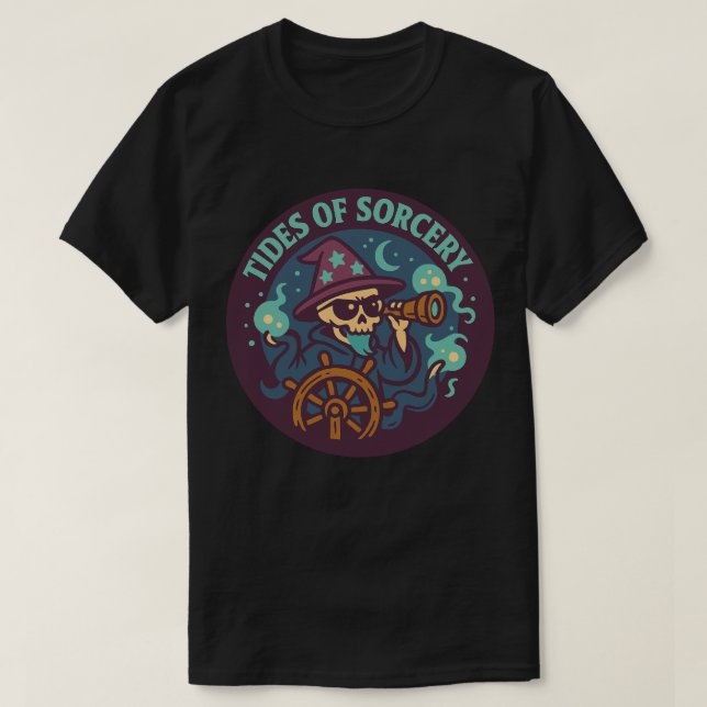 Tides Of Sorcery Magic Skull T-Shirt (Design vorne)
