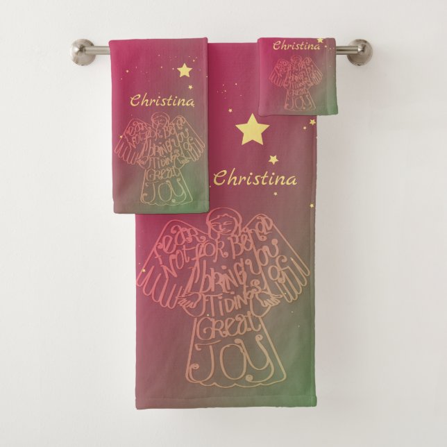 "Tidings of Great Joy" Angel Towel Badhandtuch Set (Insitu)
