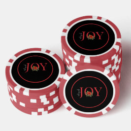 TIDINGS OF JOY RED CHRISTMAS POINSETTIA POKERCHIPS