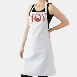 TIDINGS VON JOY RED CHRISTMAS POINSETTIA AUF WEISS SCHÜRZE