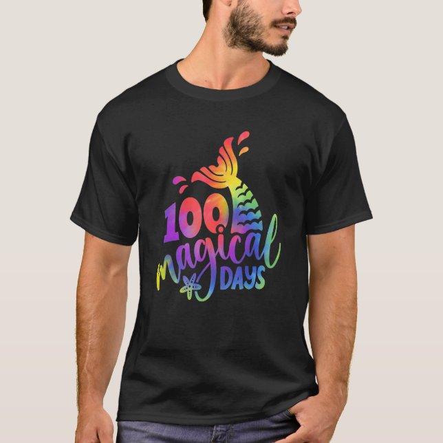 Tie Dye 100 Mermazing Days Of School Mermaid Teach T-Shirt (Vorderseite)