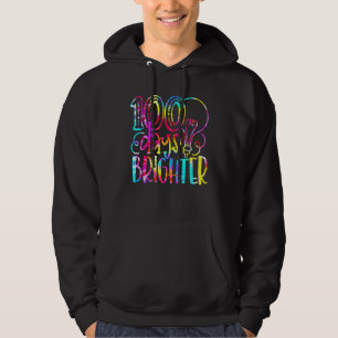 Tie Dye 100 Tage Heller Schüler Glücklich 100. Tag Hoodie