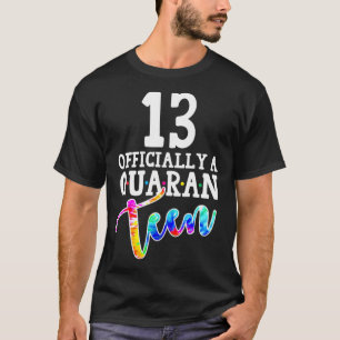 Tie Dye 13th offiziell ein Quaranteen-Geburtstags- T-Shirt