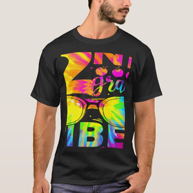 Tie Dye 2nd Grade Vibes Teacher First Day Of Back  T-Shirt (Vorderseite)