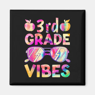 Tie Dye 3. Klasse Vibes Lehrer Erster Schultag Byc Magnet