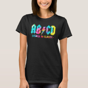 Tie Dye Abcd Blitzschlag Zurück Im Lehrer Klassenz T-Shirt