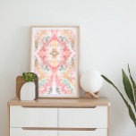 Tie Dye Abstract Art Pastel Pink Orange Boho Poster<br><div class="desc">Looking for a piece that stände out from the crowd? Look no further,  this original vertikale soft pastels boho tie dye kaleidoscope abstract art art print in light pastel pink and orange colors on white will out in any room and bring calmness and good vibes. Foto credit: Minh Pham</div>