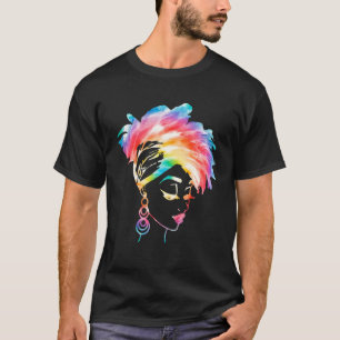 Tie-Dye-Afro Schwarze Frau Black History Month Afr T-Shirt