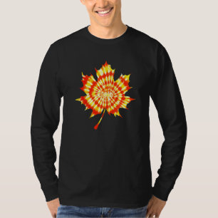 Tie Dye Ahornblatt Herbst Blätter Halloween Th T-Shirt