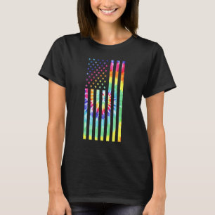 Tie Dye Amerikanische Flagge Usa Stolz 4. Juli Pat T-Shirt