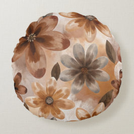Tie Dye Autumn Floral Rundes Kissen