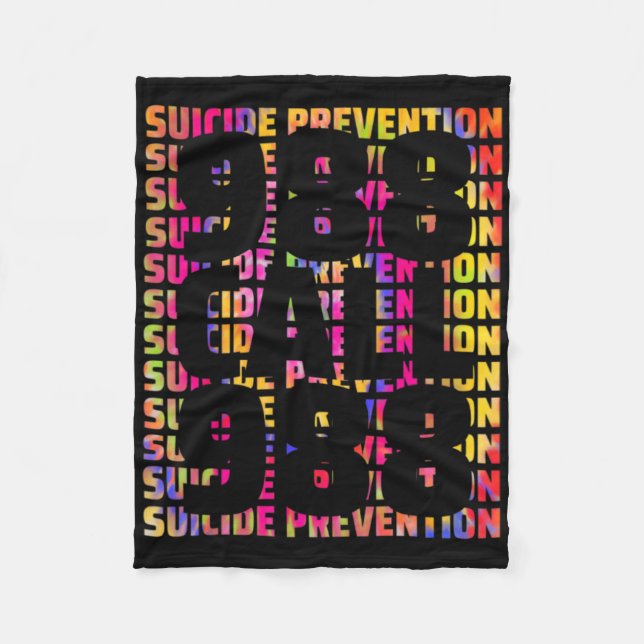 Tie Dye Awareness Suicide Prevention 988 Mental He Fleecedecke (Vorderseite)