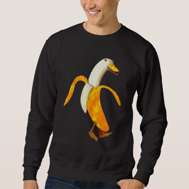 Tie Dye Banana Duck World Farm Animal Pun Distress Sweatshirt (Vorderseite)