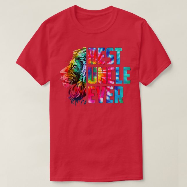 Tie Dye Best Uncle Ever Lion Funny Uncle Fathers D T-Shirt (Design vorne)
