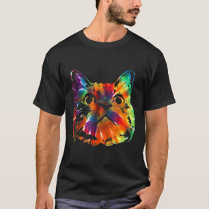 Tie Dye Cat Colorful Tye Dye Kitten T-Shirt
