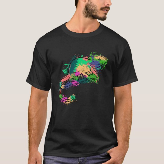 Tie Dye Chameleon Colorful Lizard T-Shirt (Vorderseite)