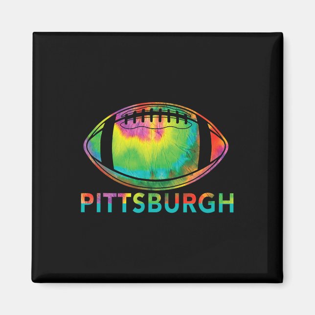 Tie Dye Cool Football Design Apparel Pittsburgh  Magnet (Vorne)