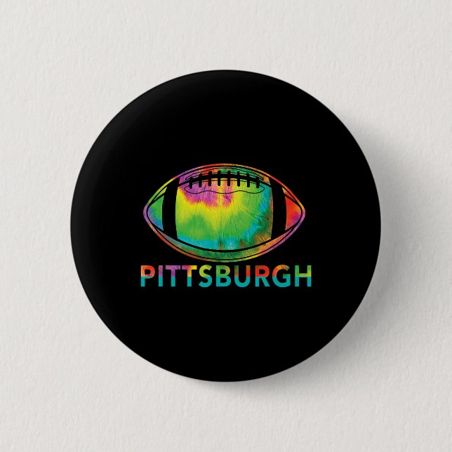 Tie Dye Cool Fußball Design Bekleidung Pittsburgh  Button (Vorderseite)