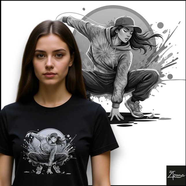 Tie-Dye Dancer Crouch Pose Splatter Art Tri-Blend Shirt (Von Creator hochgeladen)