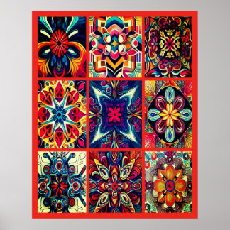 Tie-Dye-Designs auf einem großen Wandposter Poster