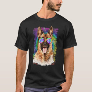 Tie-Dye-Deutscher-Schaferhund-GSD-Wasserfarbe-Deut T-Shirt
