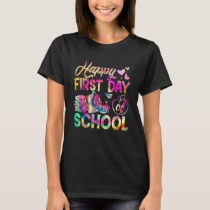 Tie Dye Erster Schultag Vintage Lehrer Hallo T-Shirt