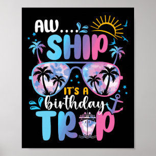 Tie Dye Es Ist Ein Geburtstags-Trip Sungles Passen Poster