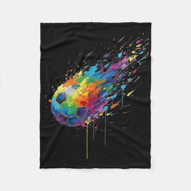Tie-Dye-Farbspritzer Fußballspieler Fans E Fleecedecke (Vorderseite)