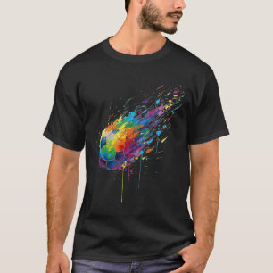 Tie-Dye-Farbspritzer Fußballspieler Fans E T-Shirt