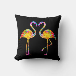 TIE DYE FLAMINGO KISSEN