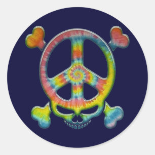 Tie-Dye-Friedenspirat Runder Aufkleber