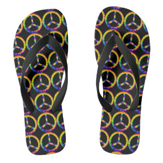 Tie Dye Friedenssymbol Flip Flops
