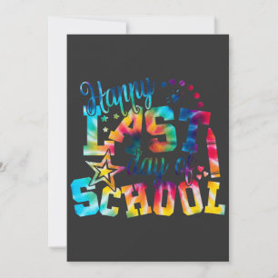 Tie-Dye Froher letzter Schultag Einladung