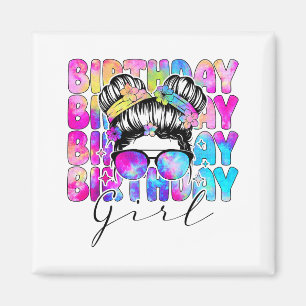 Tie Dye Geburtstagsmädchen Farbige Bday-Party Für Magnet