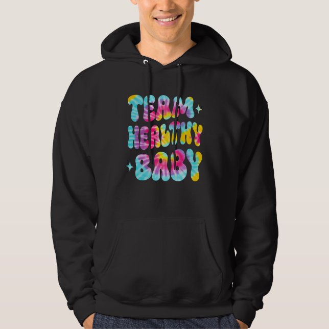 Tie Dye gender reveal team healthy baby cute match Hoodie (Vorderseite)